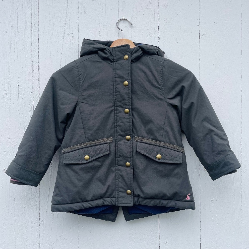 Joules Girls Hooded Parka | Size 4Y | Dark Green | Lined & Warm